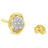 Haus of Brilliance Yellow Gold Plated Sterling Silver Diamond Rose stud Earrings - 4 of 4