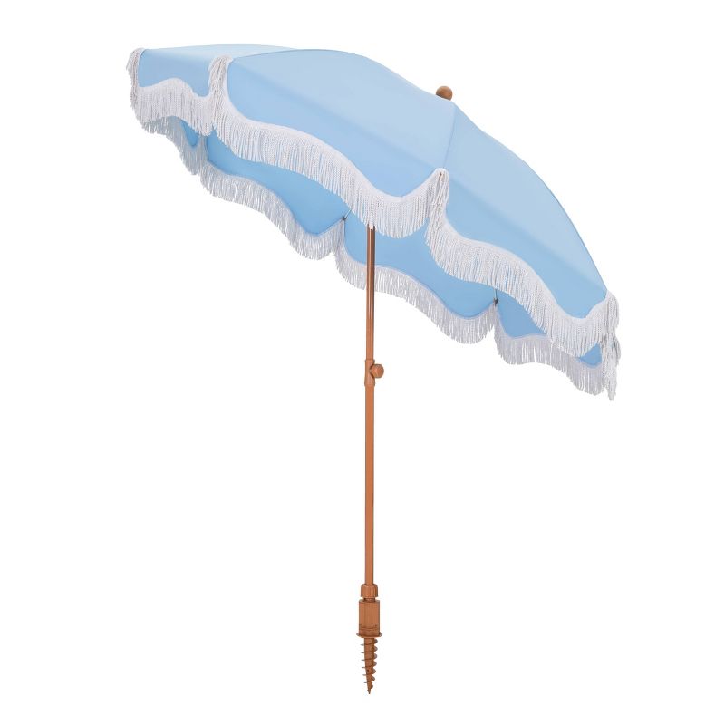 Captiva Designs 7ft Fringed Elegant Valance Crank Tilt Patio Market Umbrella, 4 of 10