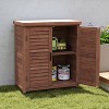 MOEPISY Potting Bench with Storage Cabinet and Metal Table Top - 2 of 4