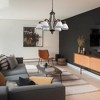 DORESshop 6-Light American Style Chandelier with Gold Accented E26 Downward Lights and White Glass Shades, No Bulb Included - 4 of 4