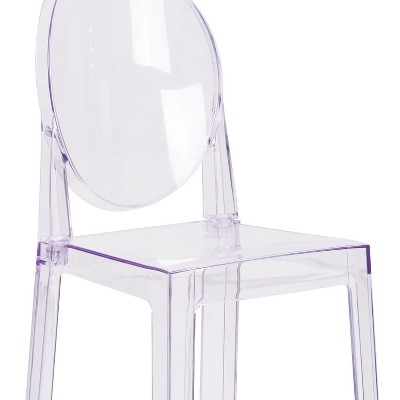 Cassidy Clear Polycarbonate Oval Back Barstool
