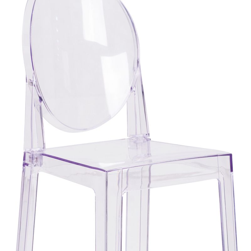 Flash Furniture Ghost Barstool with Oval Back in Transparent Crystal, 6 of 12