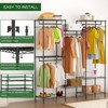 Heavy Duty Garment Rack,Clothes Rack with Adjustable Shelves,Hanging Rails&Hooks,Freestanding Portable Wardrobe Closet for Bedroom,Entrance,Cloakroom - 4 of 4