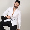 Campus Sutra Men Men's Chalk White Self-Design Striped Shirt - 2 of 4