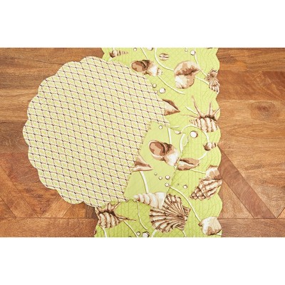 Calypso Green and White Cotton Reversible Napkin Set of 6