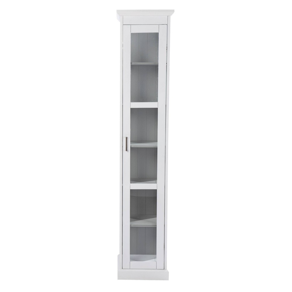 Photos - Display Cabinet / Bookcase 77.25" Metmit Tall Curio with Glass Door White - Aiden Lane