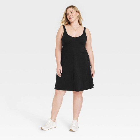 Women's Corset Knit Dress - Universal Thread™ Black 4x : Target