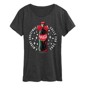 Women's - Coca-Cola - Happy Holidays Bottle Short Sleeve Graphic T-Shirt - 1 of 3