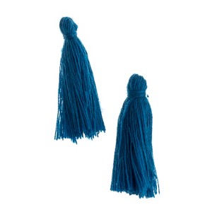 John Bead 1in Indicolite Cotton Tassels Ornament for DIY Crafts Party Decorations, 20pcs - 1 of 4