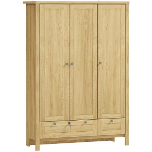 Aghana Digitals White Bedroom Armoire: 3-Door Wardrobe with Hanging Rod, 3 Shelves, 2 Drawers (1 - 1 of 4