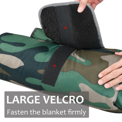 Camo and Black Reversible Waterproof Sherpa Fleece Blanket, 59" x 79"