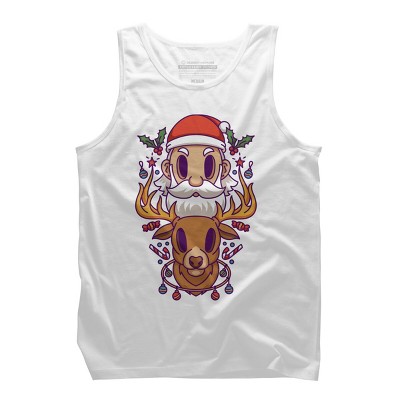 Men's Design By Humans Santa and The Reindeer By PentoolKnight Tank Top