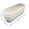 Thor 44" Oval Modern Velvet Fabric Ottoman in Dove White - 2 of 4