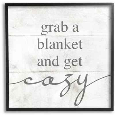 Stupell Industries Grab Blanket Get Cozy Phrase Framed Giclee Art