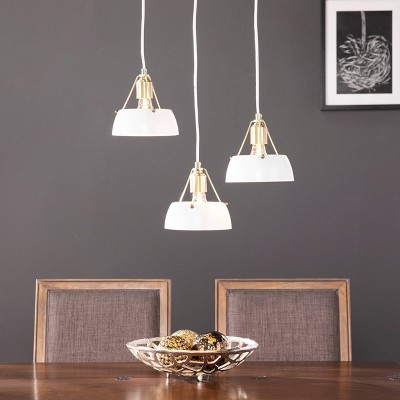 7" - 60" Renee 3 Cluster Pendant Light White - Aiden Lane