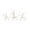 Yoga Sculptures Figurines in Seated and Stretching Poses – Modern Statues for Shelf Styling, Tabletop Display, or Living Room Decor – White, set of 3 - 3 of 4