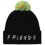 Friends Logo plain black Pom knitted Cuffed Winter Beanie