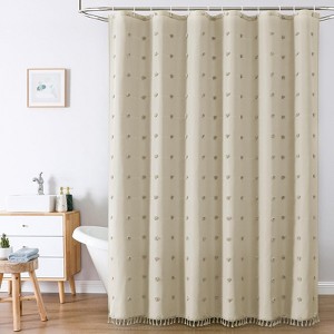 Waterproof Modern Shower Curtain with Hooks, 72"W x 72"L (Pack of 1) - 1 of 4