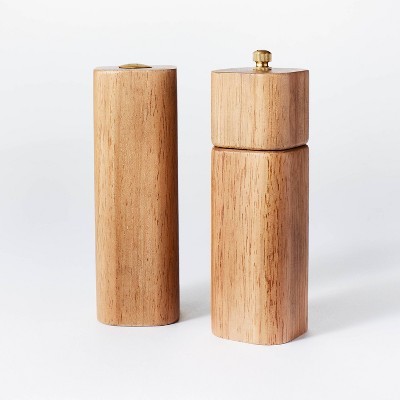 2pc Acacia Round Salt Shaker and Pepper Grinder Set - Threshold™