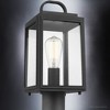 Urban Ambiance Luxury Farmhouse Outdoor Post Light 15.625''H x 7''W,  Midnight Black Finish,  Macon Collection, UHP1389 - 4 of 4