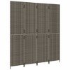 vidaXL Room Divider 4 Panels Gray Poly Rattan - 4 of 4