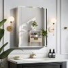 SpassWay 20 x 26 Inch Recessed or Wall Mount Medicine Cabinet Black Bathroom Storage with 3 Cupboards - 3 of 4
