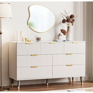 Nasitip 7 Drawer Dresser for Bedroom, Modern Wood Storage Dresser Organizer with Gold Metal Handles & Anti-Tipping Device for Hallway, Entryway - 1 of 1
