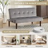 45.28'' Foldable Fashion Sofa Bed High End Flannel Fabric Back Adjustable Sofa Recliner Futon Gray - 3 of 4