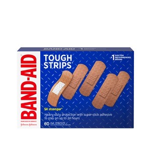 Band-Aid Tough Strips Heavy Duty Super Stick Adhesive Bandages - 60ct - 1 of 4