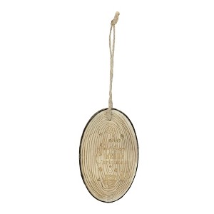 Kurt S. Adler 6” Rustic Woodland Tree Slice Reindeer Christmas Ornament - Ivory - 1 of 3