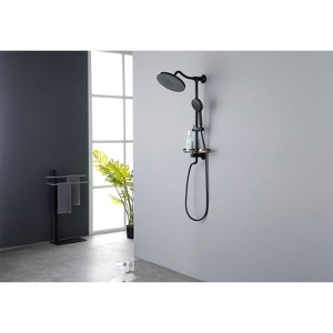 Kumasinova 4-Function Shower System Set with 10" Fixed Rain Showerhead,Dual Showerheads Combo with Adjustable Slide Bar and Soap Dish - 1 of 4