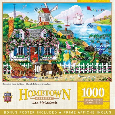 MasterPieces Hometown Gallery Puzzles Collection - Rambling Rose Cottage 1000 Piece Jigsaw Puzzle