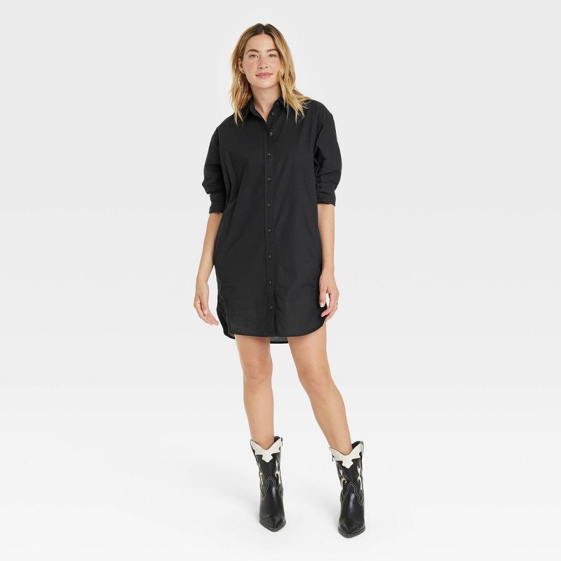 Women's Long Sleeve Mini Shirtdress - Universal Thread™, 1 of 9
