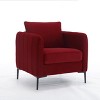 GDFStudio Lawson Mid-Century Modern Modern 35" Metal and Velvet Upholstered Accent Chair with 1 Pillow - 4 of 4