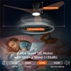 TALOYA 52 inch Matte Black Integrated LED Indoor Flush Mount Ceiling Fan with Light and Remote (3-Blade),Woodgrain Blades - 2 of 4
