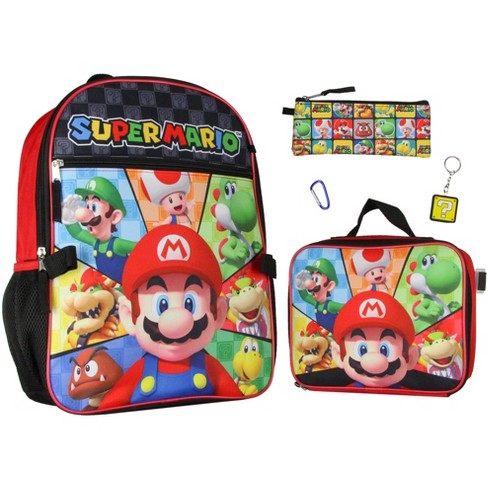 Super Mario Multicharacter 5PC Kids Lunch Box And Backpack Set Multicoloured - image 1 of 4