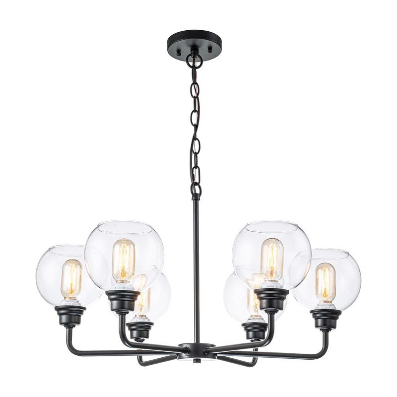 C Cattleya 6-Light Black Chandelier with Clear Glass Globes, 1 of 8