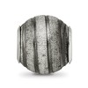 Black Bow Jewelry Sterling Silver Grey Grooved Laser Cut Bead Charm - 3 of 4