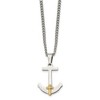 Black Bow Jewelry Stainless Steel 14k Yellow Gold & Diamond Anchor Cross Necklace, 24 In - image 2 of 4