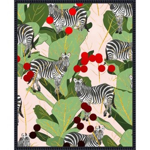 Amanti Art Zebra Harem by Uma Gokhale Framed Canvas Wall Art - 1 of 4