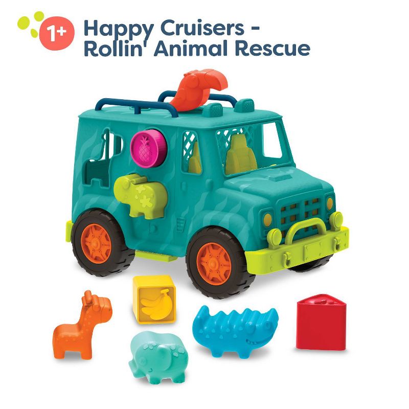 B. toys Animal Rescue Shape Sorter Truck - Happy Cruisers, Rollin&#39; Animal Rescue, 4 of 9