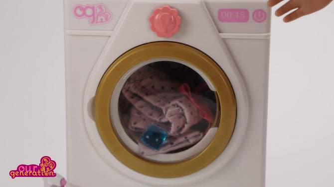 Our Generation Laundry Day Washing Machine Dollhouse Accessory Set for 18&#39;&#39; Dolls, 2 of 9, play video