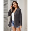 Coolmee Women's Waffle Knit Button Down Shirts Casual Long Sleeve Shacket Jacket Dressy Blouses Tops - 4 of 4