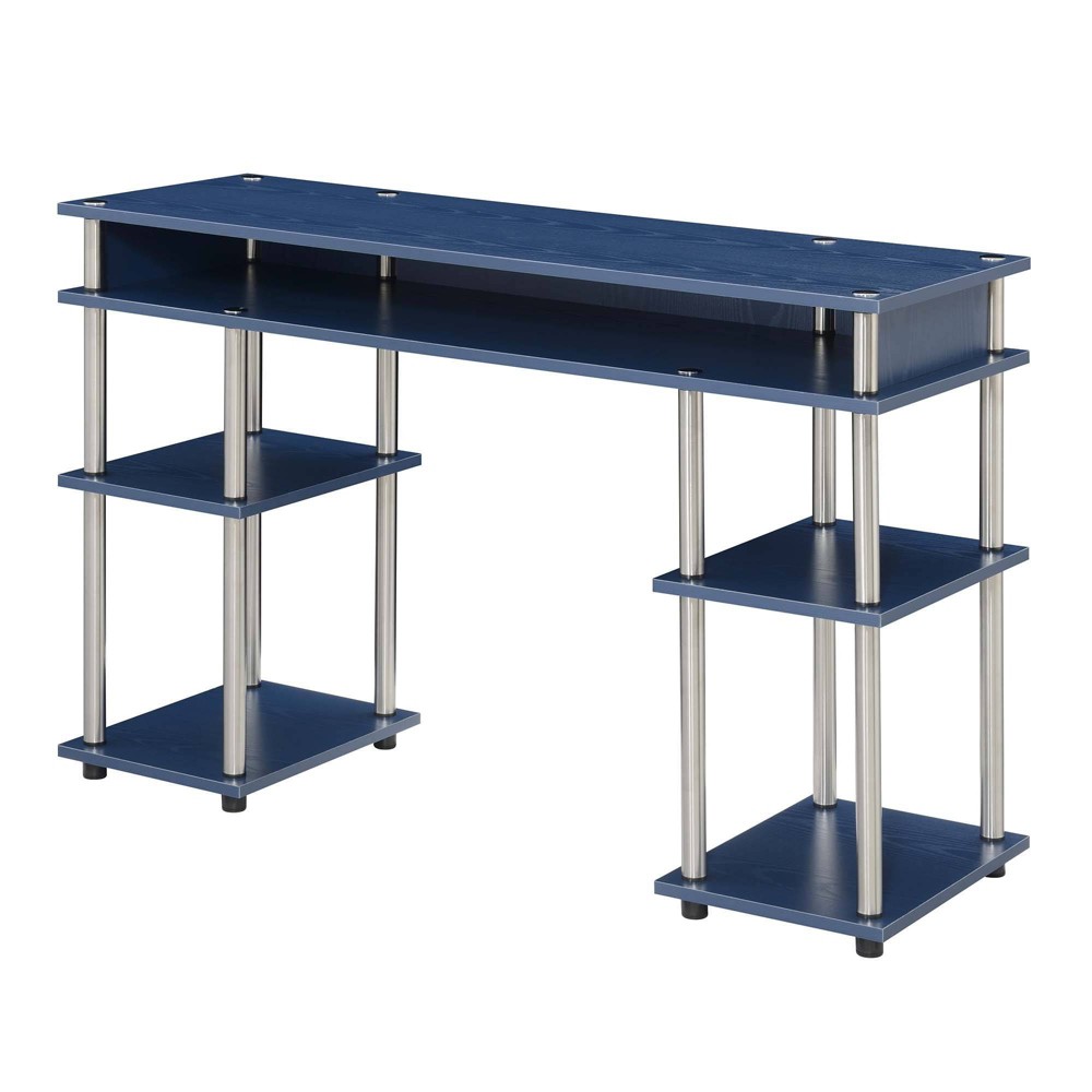 Photos - Office Desk Breighton Home Harmony Office No Tools Writing Desk with Shelves Cobalt Bl