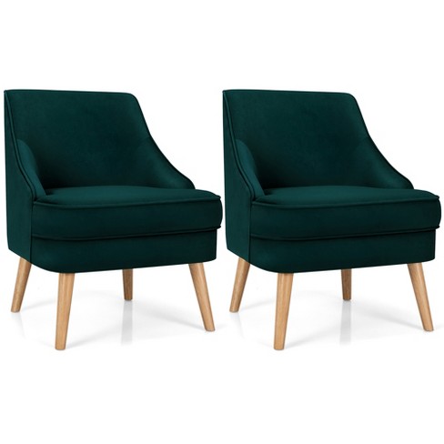 Green sofa store chairs