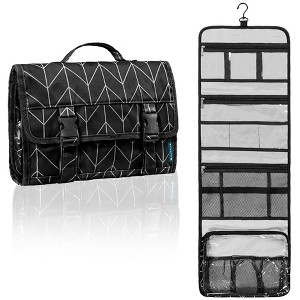 PAVILIA Travel Hanging Toiletry Bag Women Men, Large Capacity Makeup Kit, Waterproof Cosmetic Storage Organizer Case - 1 of 4