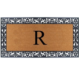 A1HC Natural Coir Monogrammed Outdoor Entrance Door Mat 30X60, Anti-Shed Treated Durable  Doormat - 1 of 4