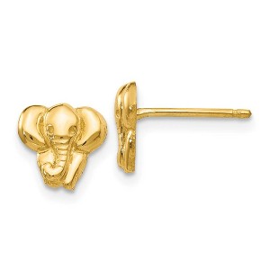 Black Bow Jewelry 7mm Polished Elephant Post Earrings in 14k Yellow Gold - 1 of 4