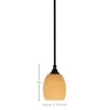 Toltec Lighting Any 1 - Light Pendant in  Matte Black with 5" Cayenne Linen Shade - 2 of 2