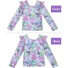 Girls Rash Guard Swimsuit Set Long Sleeve 2 Pieces Bathing Suit Swimming Skirt with Shorts 4-13Y - 2 of 3